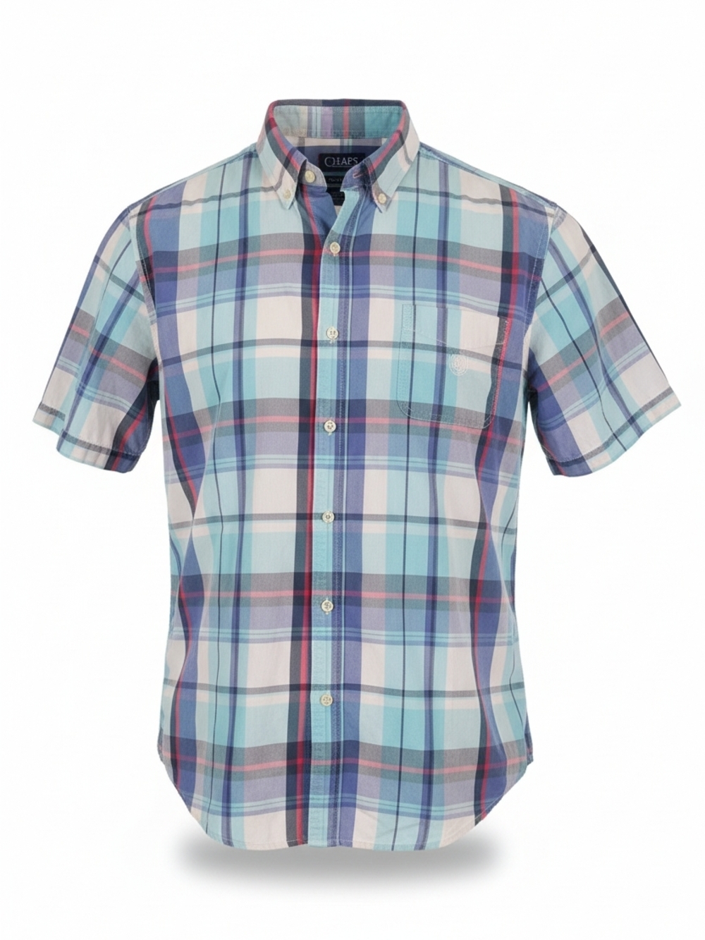 CHAPS Men's Casual Plaid Button-Down Shirt - Blue & Green